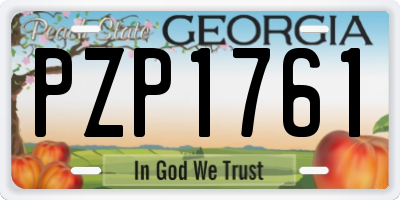 GA license plate PZP1761