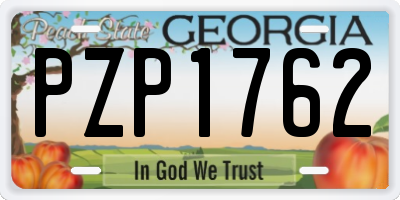 GA license plate PZP1762