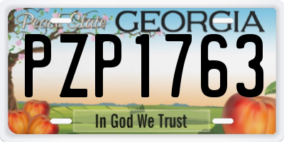 GA license plate PZP1763