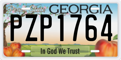 GA license plate PZP1764