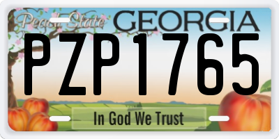 GA license plate PZP1765