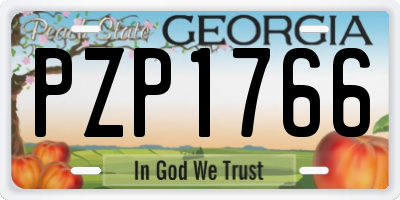 GA license plate PZP1766