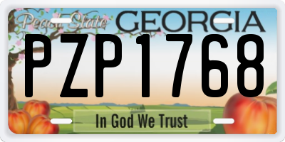GA license plate PZP1768
