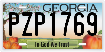 GA license plate PZP1769