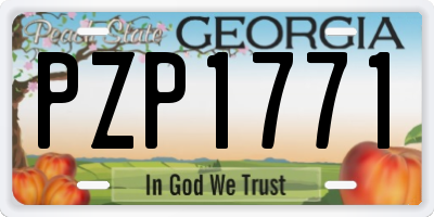GA license plate PZP1771