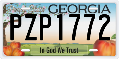 GA license plate PZP1772