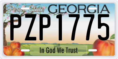 GA license plate PZP1775