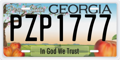 GA license plate PZP1777