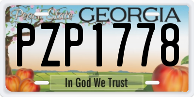 GA license plate PZP1778