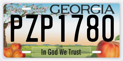 GA license plate PZP1780