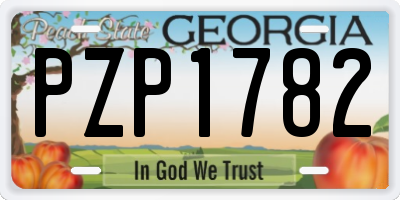 GA license plate PZP1782