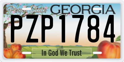 GA license plate PZP1784