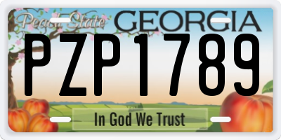 GA license plate PZP1789