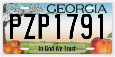 GA license plate PZP1791