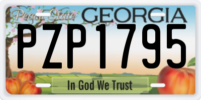 GA license plate PZP1795