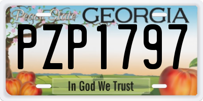 GA license plate PZP1797