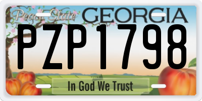 GA license plate PZP1798