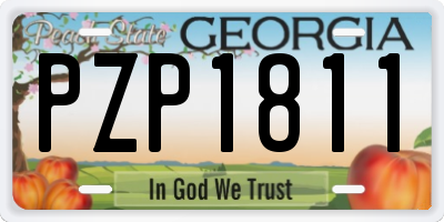 GA license plate PZP1811