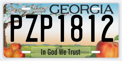 GA license plate PZP1812