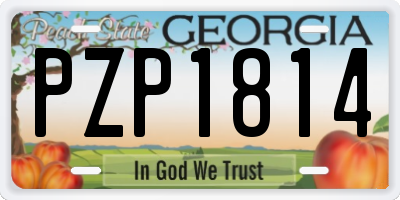 GA license plate PZP1814