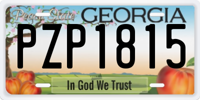 GA license plate PZP1815