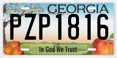 GA license plate PZP1816