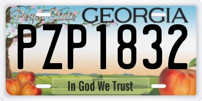 GA license plate PZP1832