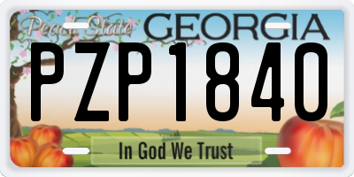 GA license plate PZP1840