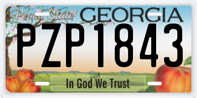 GA license plate PZP1843
