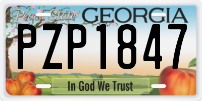 GA license plate PZP1847