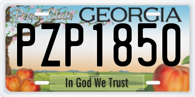 GA license plate PZP1850