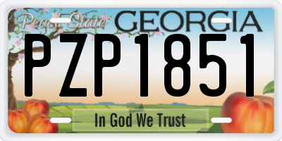 GA license plate PZP1851