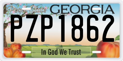 GA license plate PZP1862