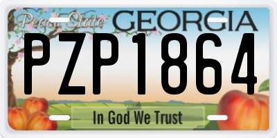 GA license plate PZP1864