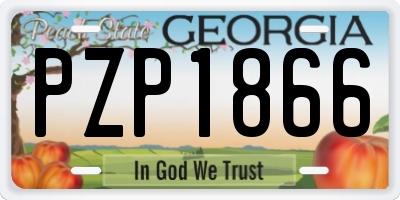 GA license plate PZP1866