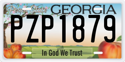 GA license plate PZP1879