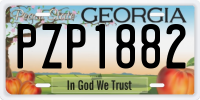 GA license plate PZP1882