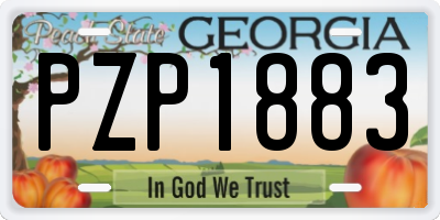 GA license plate PZP1883