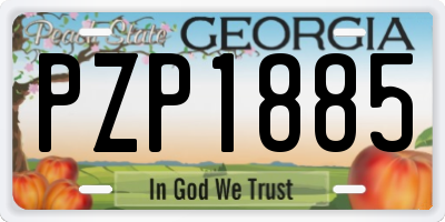 GA license plate PZP1885