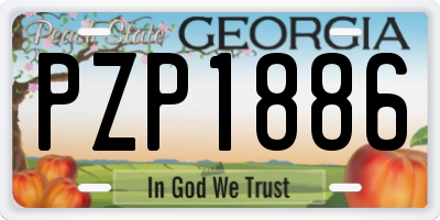 GA license plate PZP1886