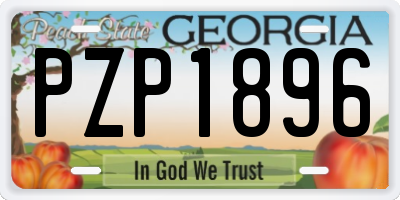 GA license plate PZP1896