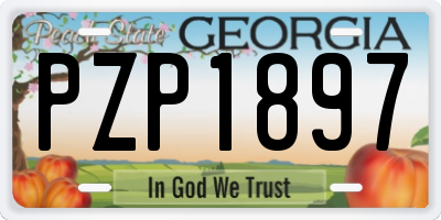 GA license plate PZP1897