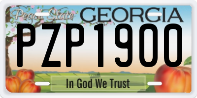 GA license plate PZP1900
