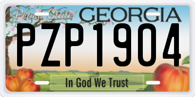 GA license plate PZP1904