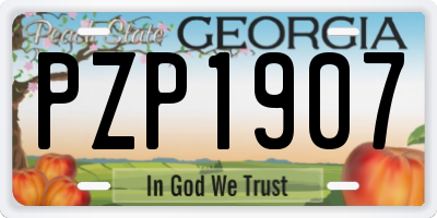 GA license plate PZP1907