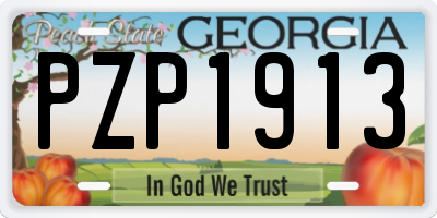 GA license plate PZP1913