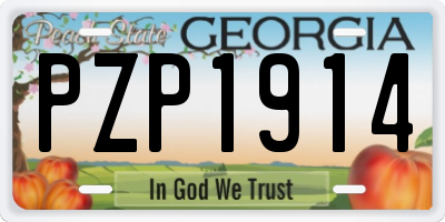 GA license plate PZP1914
