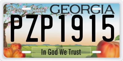 GA license plate PZP1915