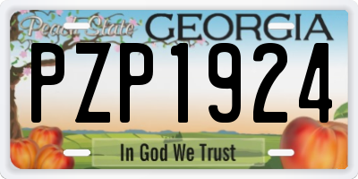 GA license plate PZP1924