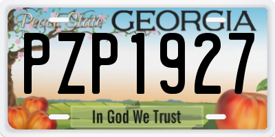 GA license plate PZP1927